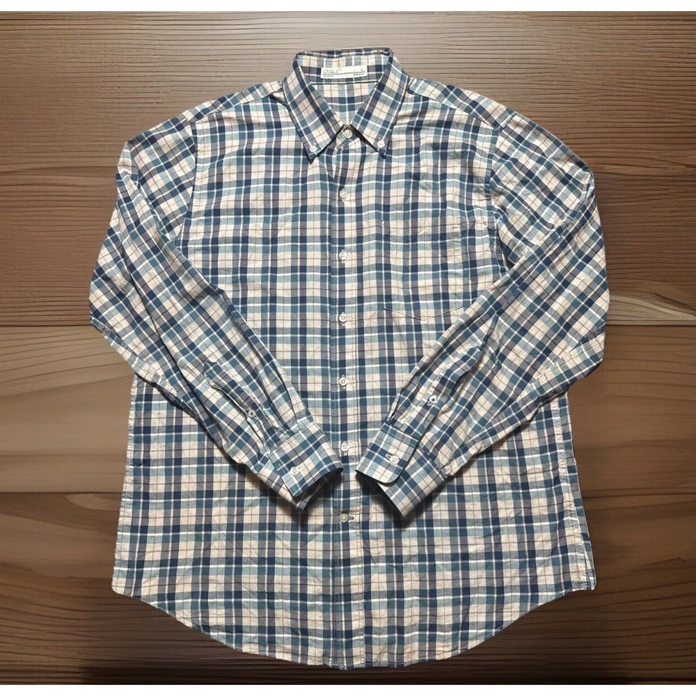 Criquet Button‎ Down Shirt Men's Size Large Long Sleeve Plaid Casual Preppy
